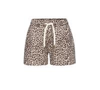 Sweatshorts BUFFALO, Damen, Gr. 32/34, N-Gr, beige (beige leo), Sweatware, Obermaterial: 60% Baumwolle, 40% Polyester, bedruckt, animal-print, casual, bequem kurz, Hosen, mit seitlichem Rippeinsatz un