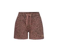 Sweatshorts BUFFALO, Damen, Gr. 48/50, N-Gr, braun (braun leo), Sweatware, Obermaterial: 60% Baumwolle, 40% Polyester, animal-print, bedruckt, bequem kurz, Hosen, mit seitlichem Rippeinsatz und Logost