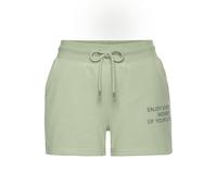 Sweatshorts BUFFALO, Damen, Gr. 40/42, N-Gr, grün (jade), angeraute Sweatware, Obermaterial: 60% Baumwolle, 40% Polyester, unifarben, casual, bequem kurz, Hosen, mit Statement Druck, Loungewear (48762