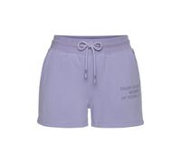 Sweatshorts BUFFALO, Damen, Gr. 36/38, N-Gr, lila (lavendel), angeraute Sweatware, Obermaterial: 60% Baumwolle, 40% Polyester, unifarben, casual, bequem kurz, Hosen, mit Statement Druck, Loungewear (2
