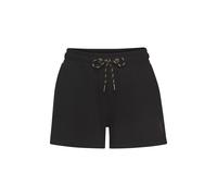 Sweatshorts BUFFALO, Damen, Gr. 44/46, N-Gr, schwarz, Sweatware, Obermaterial: 60% Baumwolle, 40% Polyester, unifarben, bedruckt, casual, bequem kurz, Hosen, Loungeshorts mit seitlichen Taschen und kl