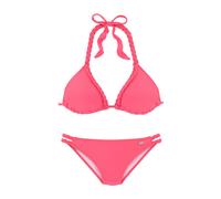 Triangel-Bikini BUFFALO Gr. 36, Cup A/B, rot (hummer) Damen Bikini-Sets Ocean Blue mit geflochtenen Details (99068521-36)