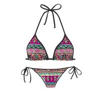 Triangel-Bikini BUFFALO, Damen, Gr. 36, Cup A/B, pink (pink bedruckt), Microfaser, bedruckt, Bikini-Sets, mit farbenfrohen Design (78216740-36) pink bedruckt