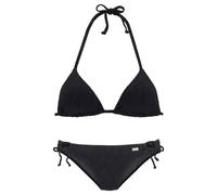 Triangel-Bikini BUFFALO "Romance", Damen, Gr. 38, Cup A/B, schwarz, Polyamid, strukturiert, unifarben, Bikini-Sets Triangel-Bikini, mit modischer Struktur (49336258-38) schwarz
