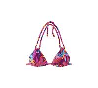 Triangel-Bikini-Top BUFFALO "Soleil", Damen, Gr. 42, Cup C/D, berry bedruckt, Recycling-Polyamid, bedruckt, floral, Bikini-Oberteile, mit leichter Wattierung (68128549-42) berry bedruckt