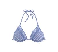 BUFFALO Triangel-Bikini-Top Damen hellblau-kariert Gr.38 Cup A/B