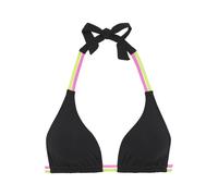 Triangel-Bikini-Top BUFFALO "Pop", Damen, Gr. 38, Cup A/B, schwarz, Obermaterial: 83% Polyamid, 17% Elasthan. Futter: 100% Polyester, unifarben, kontrastfarbene Details, Bikini-Oberteile, Mit kontrast