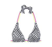 Triangel-Bikini-Top BUFFALO "Gioletta", Damen, Gr. 40, Cup A/B, schwarz-weiß (schwarz, weiß), Obermaterial: 83% Polyamid, 17% Elasthan. Futter: 100% Polyester, gemustert, bedruckt, Bikini-Oberteile, m