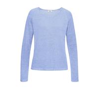 V-Ausschnitt-Pullover BUFFALO, Damen, Gr. 36/38, blau (blau meliert), Strick, Obermaterial: 58% Polyacryl, 42% Polyamid, meliert, modisch, figurumspielend hüftbedeckend, V-Ausschnitt, Langarm Rippstri