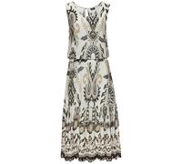 Volantkleid BUFFALO, Damen, Gr. 34, N-Gr, sand, khaki bedruckt, Single Jersey, Obermaterial: 100% Viskose, bedruckt, modisch, figurumspielend knieumspielend, Rundhals, Kleider, mit Volants, Druckkleid