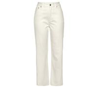 Weite Jeans BUFFALO Gr. 42, N-Gr, weiß Damen Jeans 5-Pocket-Jeans Weite mit leicht ausgefranstem Beinabschluss Bestseller (92039633-42)