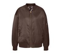 Wendejacke BUFFALO "in lässigem Oversized-Schnitt mit Leomuster", Damen, Gr. 36, dunkelbraun, animal print, Web, Obermaterial: 100% Polyester. Wattierung: 100% Polyester, unifarben, figurumspielend hü