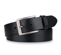 Buffway Herren-Gürtel, strapazierfähig, italienisches Leder, lässig, mit klassischer Schnalle - Schwarz - 142 cm-(Taille:137 cm)