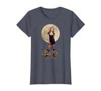 Buffy The Vampire Slayer Buffy-Foto mit Mond T-Shirt, Damen, Blau Meliert, L