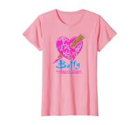 Buffy The Vampire Slayer Buntes Abgestecktes Herz T-Shirt, Damen, Rosa, XXL