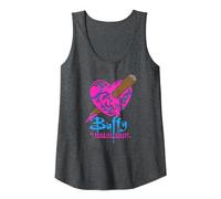 Buffy The Vampire Slayer Buntes Abgestecktes Herz Tank Top, Damen, Anthrazit Meliert, XL