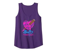 Buffy The Vampire Slayer Buntes Abgestecktes Herz Tank Top, Damen, Violett, S