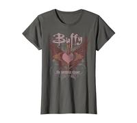 Buffy The Vampire Slayer Gothic Winged Heart Y2K TV Show T-Shirt, Damen, Anthrazit, XL