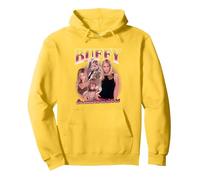 Buffy The Vampire Slayer Iconic Buffy 90's Collage Poster Pullover Hoodie, Unisex für Erwachsene, Gelb, XL