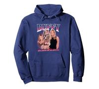 Buffy The Vampire Slayer Iconic Buffy 90's Collage Poster Pullover Hoodie, Unisex für Erwachsene, Marineblau, L