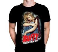 Buffy Vampire Slayer Herren T-Shirt Gothic Horror Print, Schwarzes Baumwoll-T-Shirt, Movie Poster Tee von Rick Melton