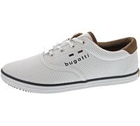 bugatti Canvas Sneaker aus Baumwolle, Low-Top-Leinenschuh mit Flexibler Sohle, Weiß, 42 EU