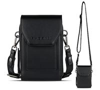bugatti Almata Damen Handytasche zum Umhängen, Crossbody-Börse, Schwarz | kleine Mini Umhängetasche, 8 Kartenfächer