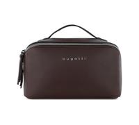 bugatti Almata Kulturbeutel Damen, Make-up-Tasche mit großer Öffnung für Reisen, braun