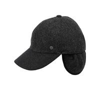 bugatti Baseballkappe für Herren - Mütze mit Fischgrät-Muster und Ohrenklappen - Größe 55-62 Schwarz