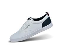 bugatti Bequeme Schnürschuh Memory Foam Elegante Casual Easy Fit Sneaker aus Austauschbaren Einlegesohlen, Weiß, 42 EU