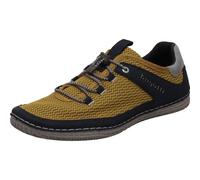 bugatti Bimini Herren Sneaker aus Kunstleder und Mesh in Gelb und Blau mit Gummischnürung. gelb/blau Gr. 41