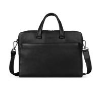 bugatti Black Aktentasche aus Leder, elegante Business-Tasche 15" für Arbeit und Alltag, schwarz