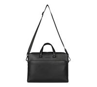 bugatti Black Business-Tasche groß aus Leder, elegante Aktentasche mit Laptopfach 17", schwarz
