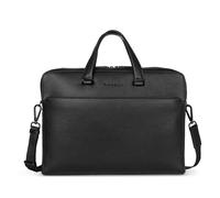 bugatti Black Business-Tasche groß aus Leder, elegante Aktentasche mit Laptopfach 17", schwarz