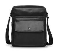 Bugatti Umhängetasche Black Magic Leder 22 cm Schwarz mit Vortasche Herren