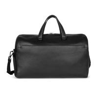 bugatti Black Reisetasche aus Leder, Weekender & Sporttasche mit verstellbarem Schultergurt, schwarz