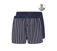 bugatti Boxershorts Herren Baumwolle blau gestreift, 8 (XXL)