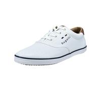 bugatti Canvas Sneaker aus Baumwolle, Low-Top-Leinenschuh mit Flexibler Sohle, Weiß, 42 EU