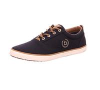 bugatti Canvas Sneaker aus Baumwolle, Low-Top-Leinenschuh mit robuster Gummisohle, Blau, 47 EU