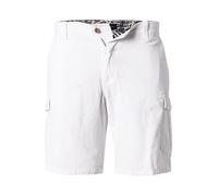 bugatti Cargoshorts Herren Regular Fit Baumwolle-Leinen weiß, 26