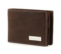 bugatti City Line Coin Wallet with Flap 4 CC Metal Logo Brown