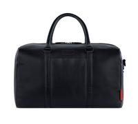 bugatti Clark Reisetasche aus Rindleder, Weekender und Gymtasche für Sport und Freizeit, schwarz