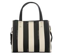 bugatti Cleo kleine Tote Bag für Damen, Handtasche aus gestreiftem Kunstleder in schwarz/beige