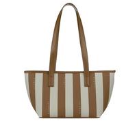 bugatti Cleo Shopper für Damen, große Handtasche aus gestreiftem Kunstleder in cognac/beige
