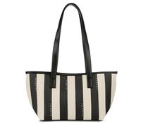bugatti Cleo Shopper für Damen, große Handtasche aus gestreiftem Kunstleder in schwarz/beige