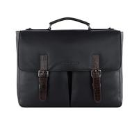 Bugatti Fashion Aktentasche Corso Deluxe mit Überschlag 15" Leder Schwarz 39 cm