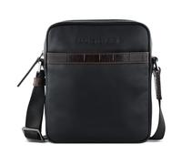bugatti Corso DeLuxe, kleine Schultertasche aus echtem Leder, Messenger Bag in schwarz