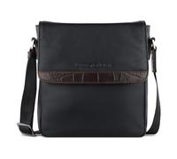 bugatti Corso DeLuxe, Schultertasche aus echtem Leder mit Überschlagklappe, schwarz