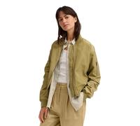 Blouson BUGATTI "Kleiner Kragen", Damen, Gr. 40, 130, moos, 100% Polyester, unifarben, loose fit, Jacken Blouson, aus leicht glänzendem Oberstoff (42517021-40) 130, moos