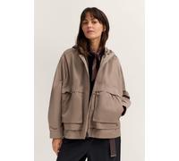 Blouson BUGATTI "Loose Fit", Damen, Gr. 38, 80, braun, 60% Baumwolle, 40% Polyester, unifarben, loose fit, Jacken Blouson, Oversized wasserabweisend (22806062-38) 80, braun